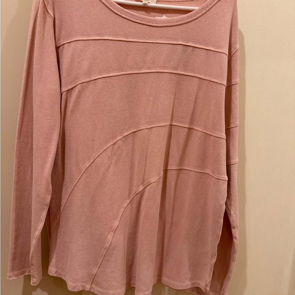 Easel Dusty Pink Long Sleeve Top